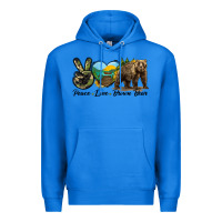 True Royal Peace Love Brown Bear Premium Hoodie - LillyAllenDesigns