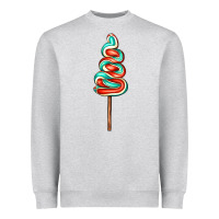 Heather Grey bluered lollipop Heavyweight Sweatshirt - AdoDesignShop