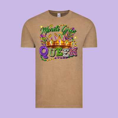 Mardi Gras Queen Vintage Tee Designed By Fadigitalartstudio