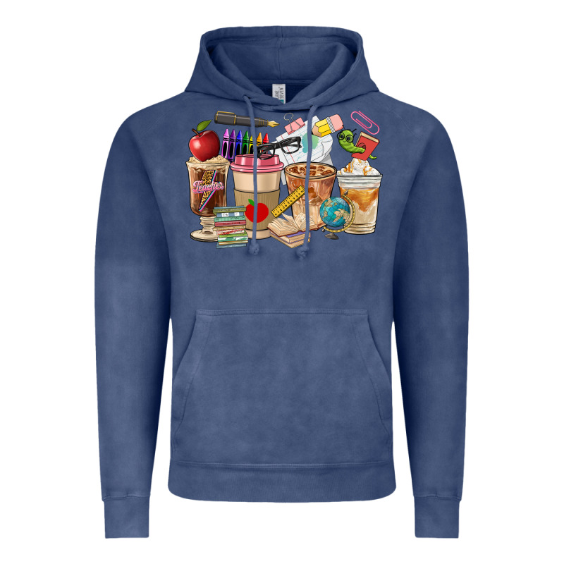 Teacher Coffee Cups Vintage Hoodie by FaDigitalArtStudio | Teevron