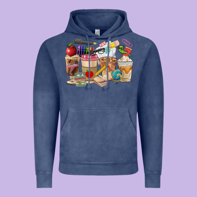Teacher Coffee Cups Vintage Hoodie Designed By Fadigitalartstudio