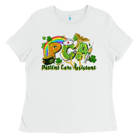 White PCA Patient Care Assistant St. Patrick's Day Ladies Tee - CowGirlArtShop