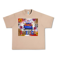 Burro Fourth Of July America Truck Urban Heavy Tee - FaDigitalArtStudio