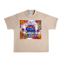 French Oak Fourth Of July America Truck Urban Heavy Tee - FaDigitalArtStudio