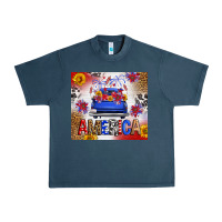 Midnight Navy Fourth Of July America Truck Urban Heavy Tee - FaDigitalArtStudio