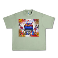 Oil Green Fourth Of July America Truck Urban Heavy Tee - FaDigitalArtStudio