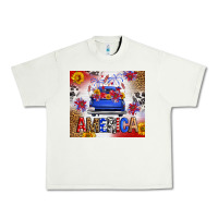 Pistachio Fourth Of July America Truck Urban Heavy Tee - FaDigitalArtStudio