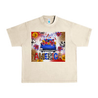 Sandshell Fourth Of July America Truck Urban Heavy Tee - FaDigitalArtStudio