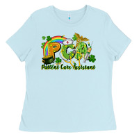 Baby Blue PCA Patient Care Assistant St. Patrick's Day Ladies Tee - CowGirlArtShop