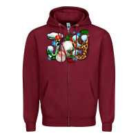 Burgundy joy with golf and santas Zipper Hoodie - AdoDesignShop