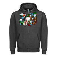 Charcoal Heather joy with golf and santas Zipper Hoodie - AdoDesignShop