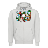 Joy With Golf And Santas Zipper Hoodie | Teevron