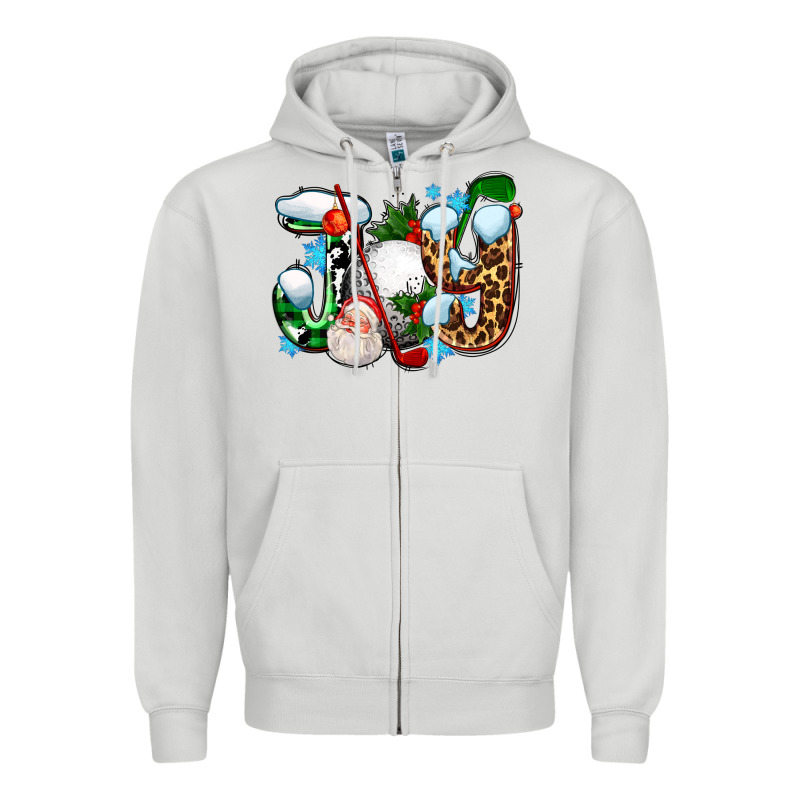Joy With Golf And Santas Zipper Hoodie by AdoDesignShop | Teevron