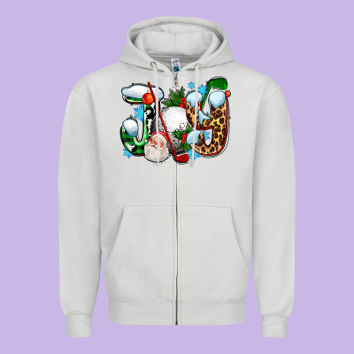 Joy With Golf And Santas Zipper Hoodie Designed By Adodesignshop