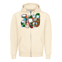 Sandshell joy with golf and santas Zipper Hoodie - AdoDesignShop