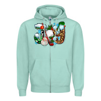 Seafoam joy with golf and santas Zipper Hoodie - AdoDesignShop