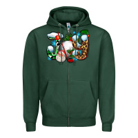 Sports Green joy with golf and santas Zipper Hoodie - AdoDesignShop