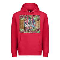 Cardinal Easter bunny with floral wreath and leopard Premium Hoodie - RanaPortraitStore