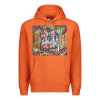 Carrot Easter bunny with floral wreath and leopard Premium Hoodie - RanaPortraitStore