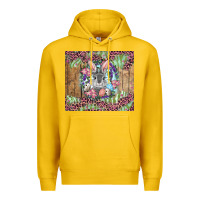 Lemon Easter bunny with floral wreath and leopard Premium Hoodie - RanaPortraitStore