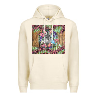 Tofu Easter bunny with floral wreath and leopard Premium Hoodie - RanaPortraitStore