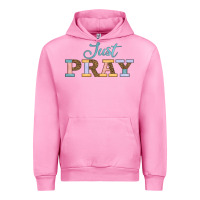 Fuchsia Pink Just Pray Urban Hoodie - JahusDesignShop