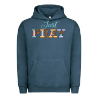 Pigment Midnight Navy Just Pray Urban Hoodie - JahusDesignShop