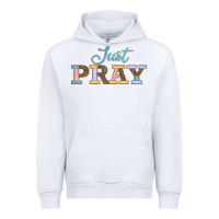 White Just Pray Urban Hoodie - JahusDesignShop