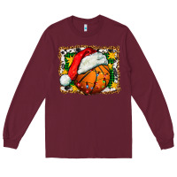 Burgundy basketball christmas Long Sleeve Tee - FaDigitalArtStudio
