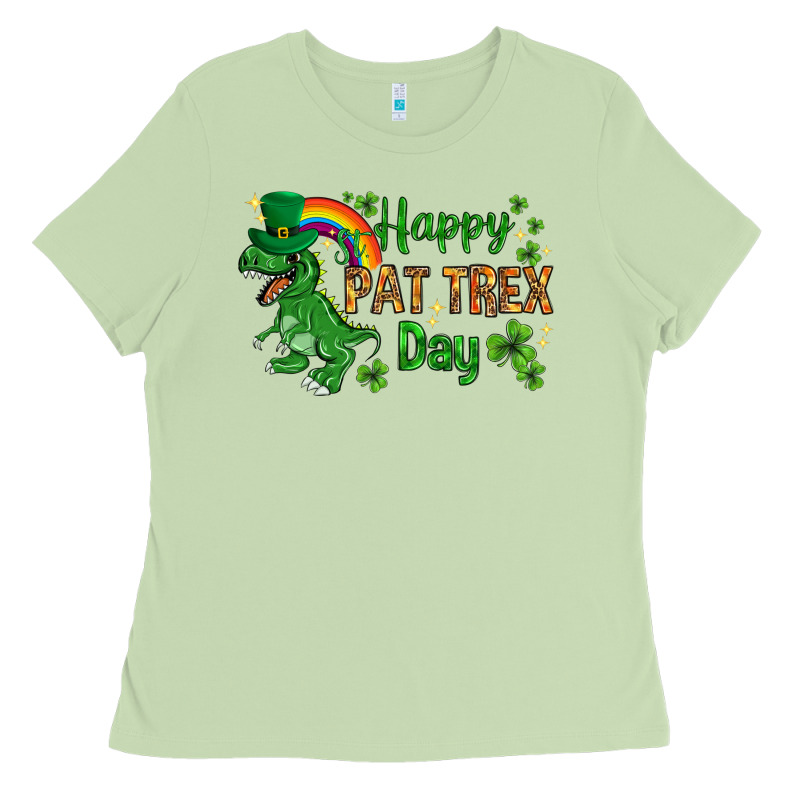 St. Patrick's Happy Pat T-rex Day With Rainbow Ladies Tee by HowdyJamesFarm | Teevron