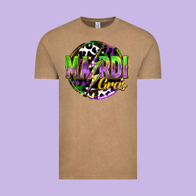 Mardi Gras Lightning Vintage Tee Designed By Fadigitalartstudio