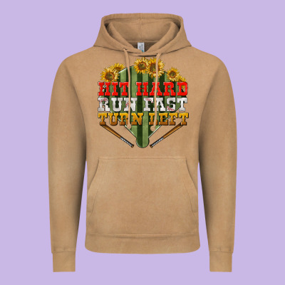 Hit Hard Run Fast Turn Left Vintage Hoodie Designed By Bundleandbundleshop
