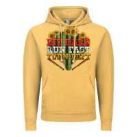 Vintage Mustard hit hard run fast turn left Vintage Hoodie - BundleAndBundleShop