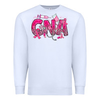 White breast cancer cna certified nursing assistant Premium Sweatshirt - JahusDesignShop