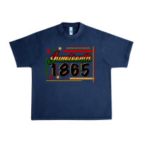 Navy Juneteenth 1865 Urban Heavy Tee - FaDigitalArtStudio