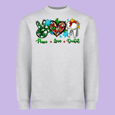 Peace Love Dental For Christmas Heavyweight Sweatshirt Designed By Adodesignshop