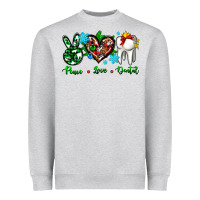Heather Grey peace love dental for Christmas Heavyweight Sweatshirt - AdoDesignShop