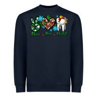 Navy peace love dental for Christmas Heavyweight Sweatshirt - AdoDesignShop