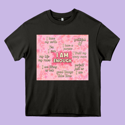 I Am Enough With Glitter Heavy Core Tee Designed By Tumblerdesignbyshophia