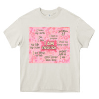 Cream i am enough with glitter Heavy Core Tee - TumblerDesignByShophia