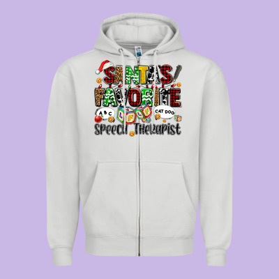 Santas Favorite Speech Therapist Zipper Hoodie Designed By Adodesignshop