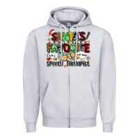 Heather Grey santas favorite speech therapist Zipper Hoodie - AdoDesignShop