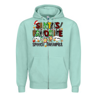 Seafoam santas favorite speech therapist Zipper Hoodie - AdoDesignShop