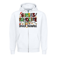 White santas favorite speech therapist Zipper Hoodie - AdoDesignShop