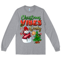 Heather Grey christmas vibes only Long Sleeve Tee - BundleAndBundleShop