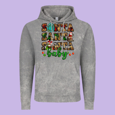Santa Santa Santa Baby Vintage Hoodie Designed By Fadigitalartstudio