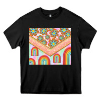 Black hippie rainbow and daisy Heavy Core Tee - TumblerDesignByShophia
