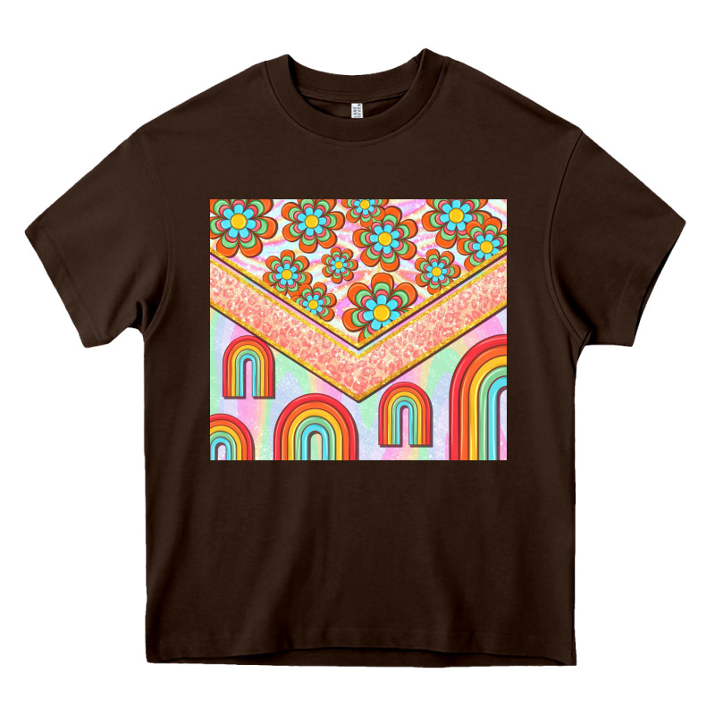 Hippie Rainbow And Daisy Heavy Core Tee by TumblerDesignByShophia | Teevron