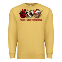 Antique Gold peace love christmas Premium Sweatshirt - JahusDesignShop