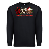 Black peace love christmas Premium Sweatshirt - JahusDesignShop